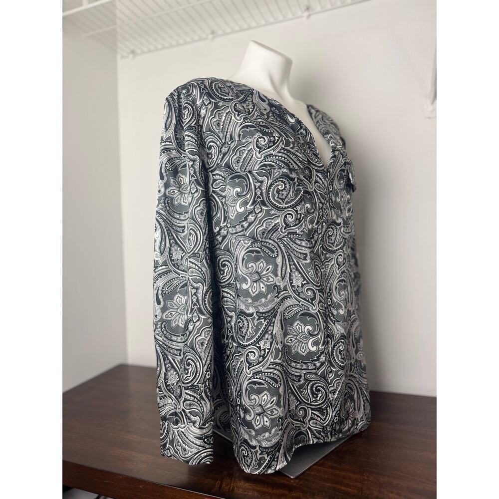 Jones New York Paisley Blouse - Black/Grey/White - 3X NWOT - Picture 6 of 11